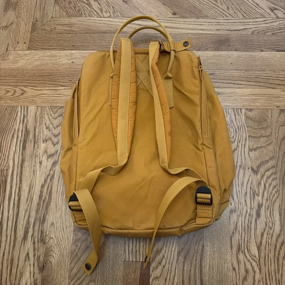Yellow Fjällräven Kånken Backpack Yellow Brown Handles Utility